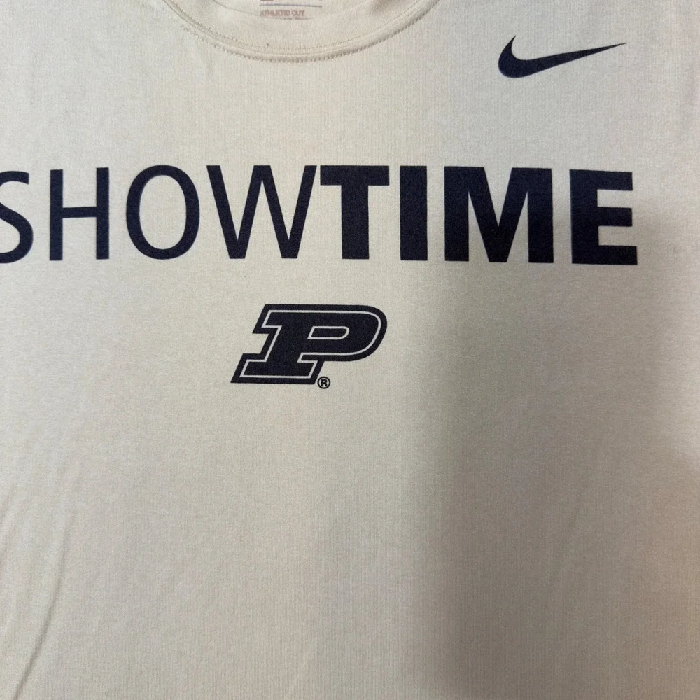 Nike‎ Purdue Boilermakers Showtime Dri-FIT Shirt Mens Large Gold Athletic Tee